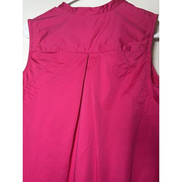 VISION 155 Dillards Hot Pink Sleeveless Button Down Mandarin Collar Y2K Size 6 - Picture 5 of 8